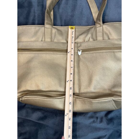 Gold Tone Large Satchel Bag - Picture 13 of 16